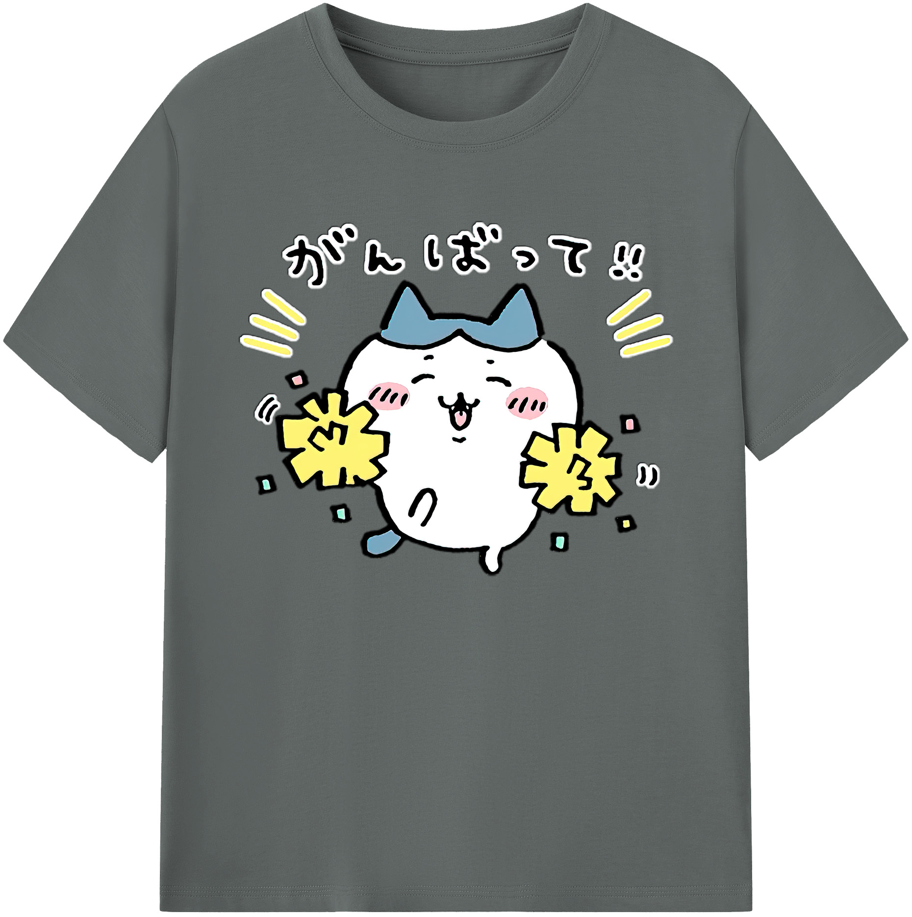 （画像用） ちいかわ ハチワレ Chii-kawa hachiware 綿100％ メンズ半袖Tシャツ｜肌触りやわらか＆通気性